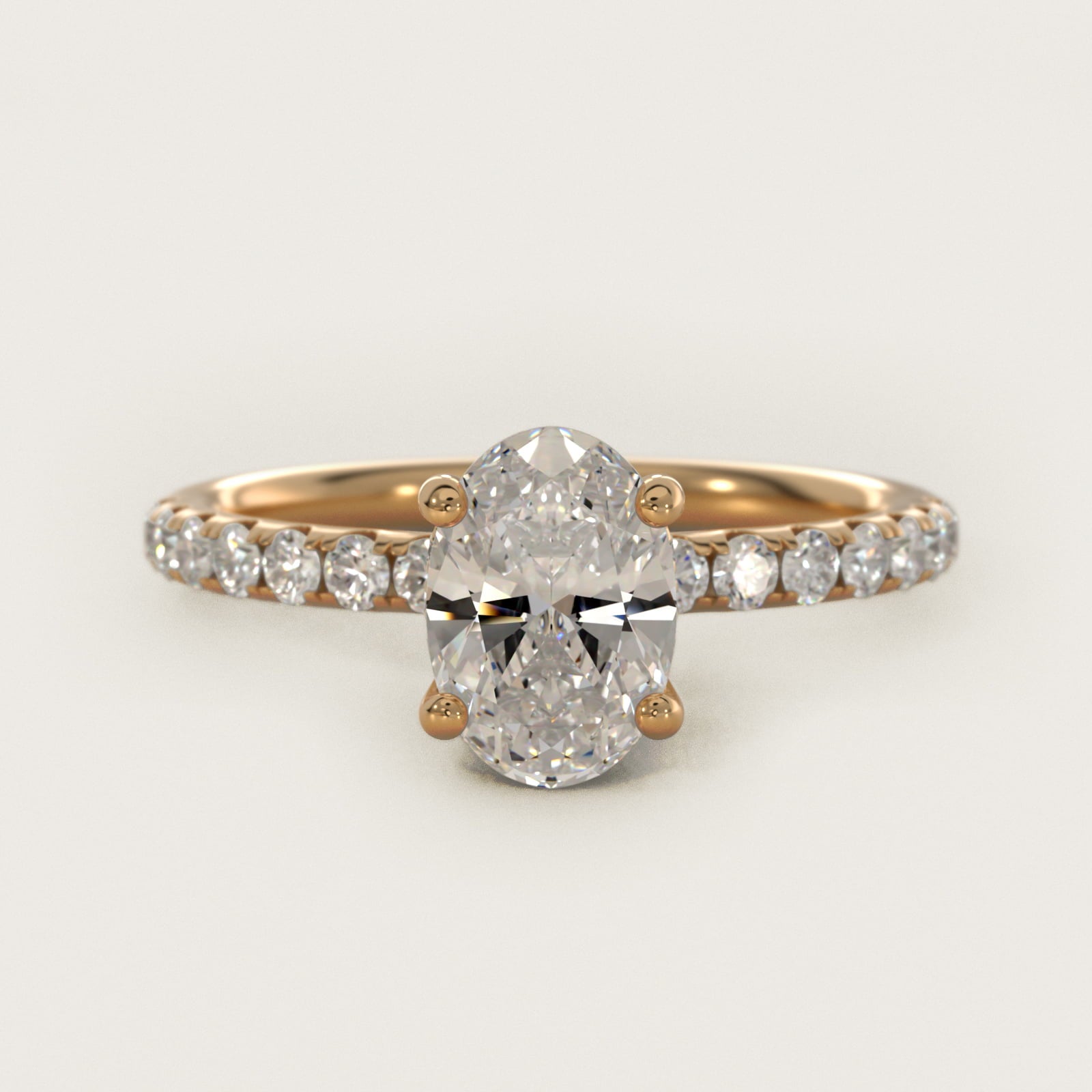 Crown PavŽ Hidden Halo Diamond Engagement Ring In 14K Yellow Gold By James Allen - Oval Center