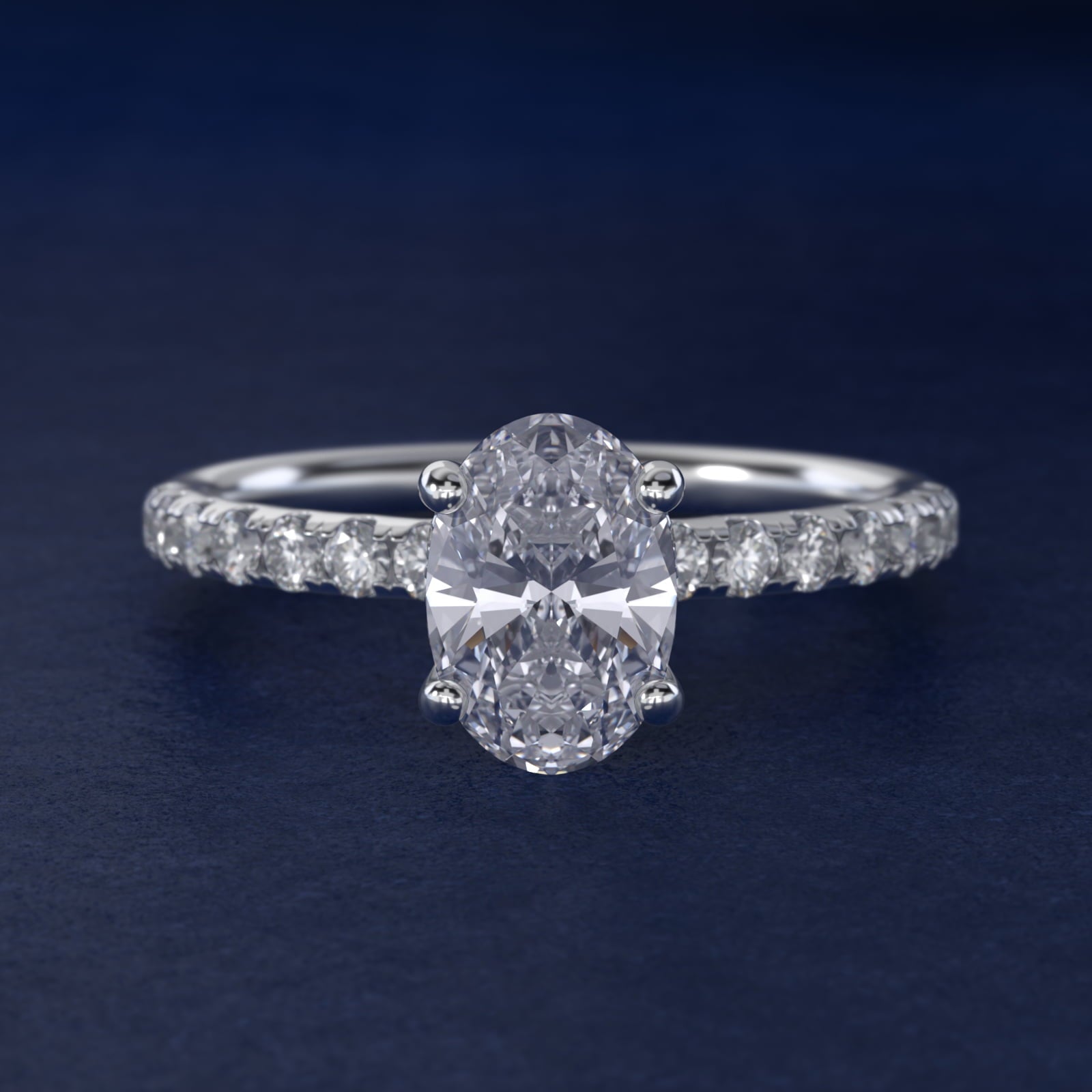 Crown PavŽ Hidden Halo Diamond Engagement Ring In Platinum By James Allen - Oval Center