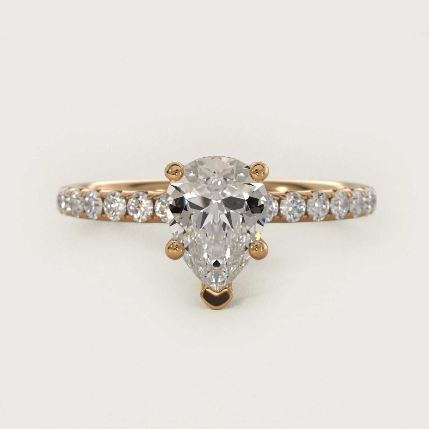 Crown PavŽ Hidden Halo Diamond Engagement Ring In 14K Yellow Gold By James Allen - Pear Center