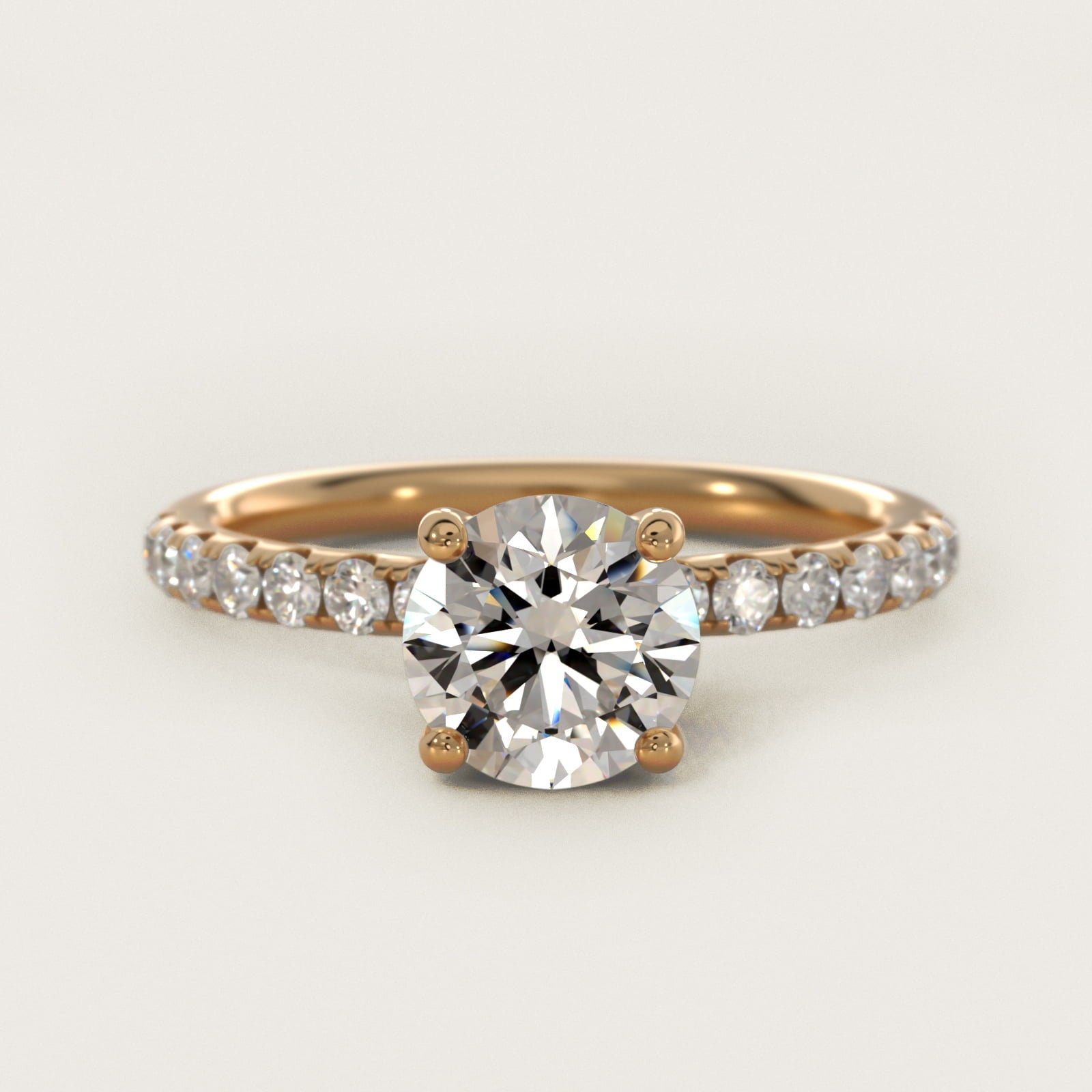Crown PavŽ Hidden Halo Diamond Engagement Ring In 14K Yellow Gold By James Allen - Round Center