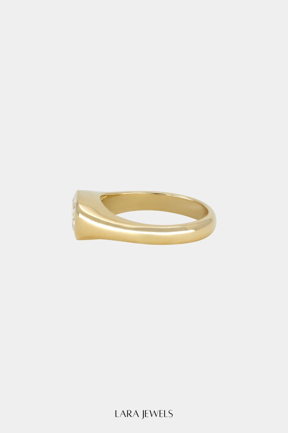 Insignia Emerald Diamond Ring 18K Yellow Gold - Back view