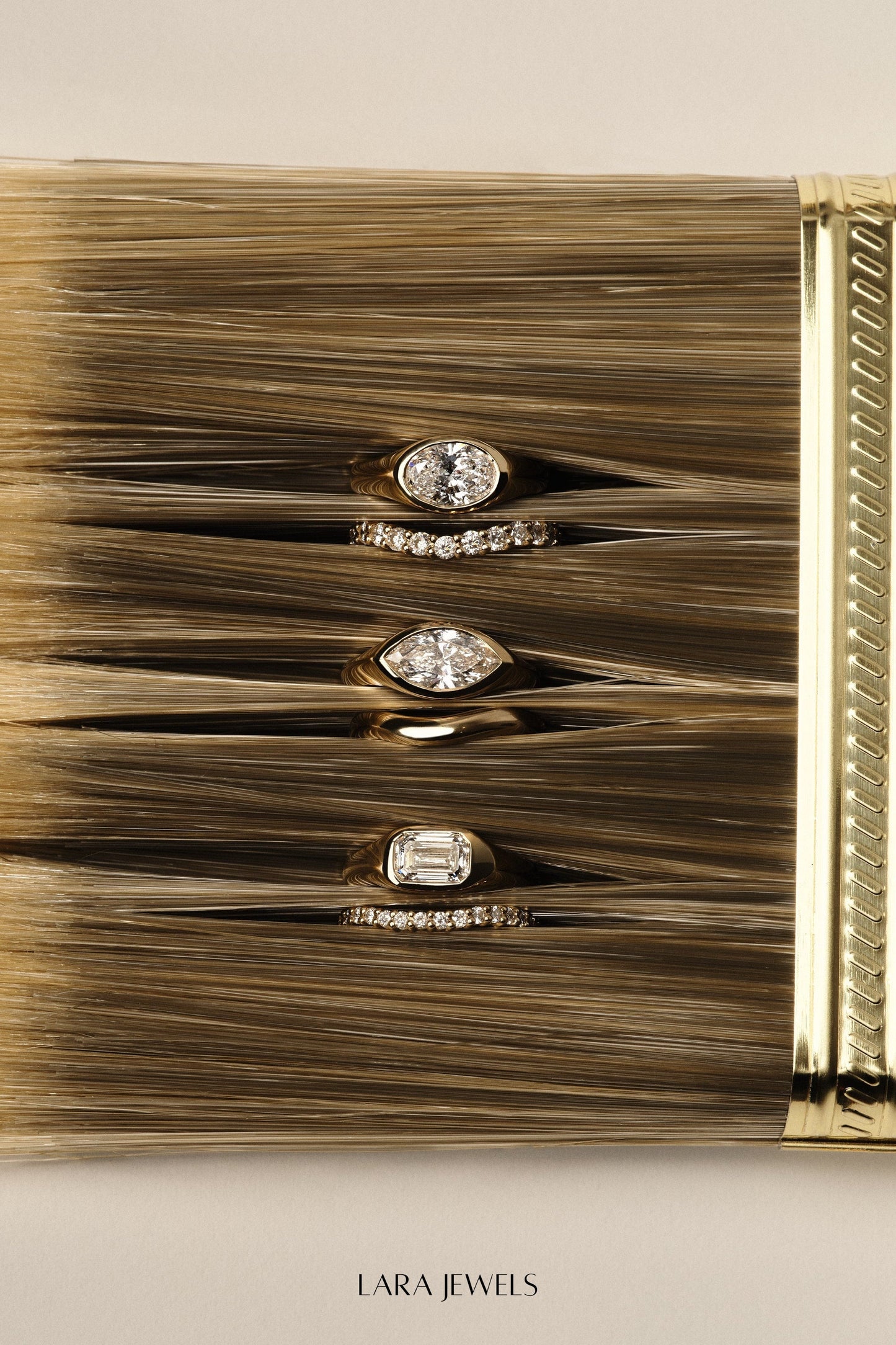 Insignia Emerald Diamond Ring 18K Yellow Gold - Lifestyle