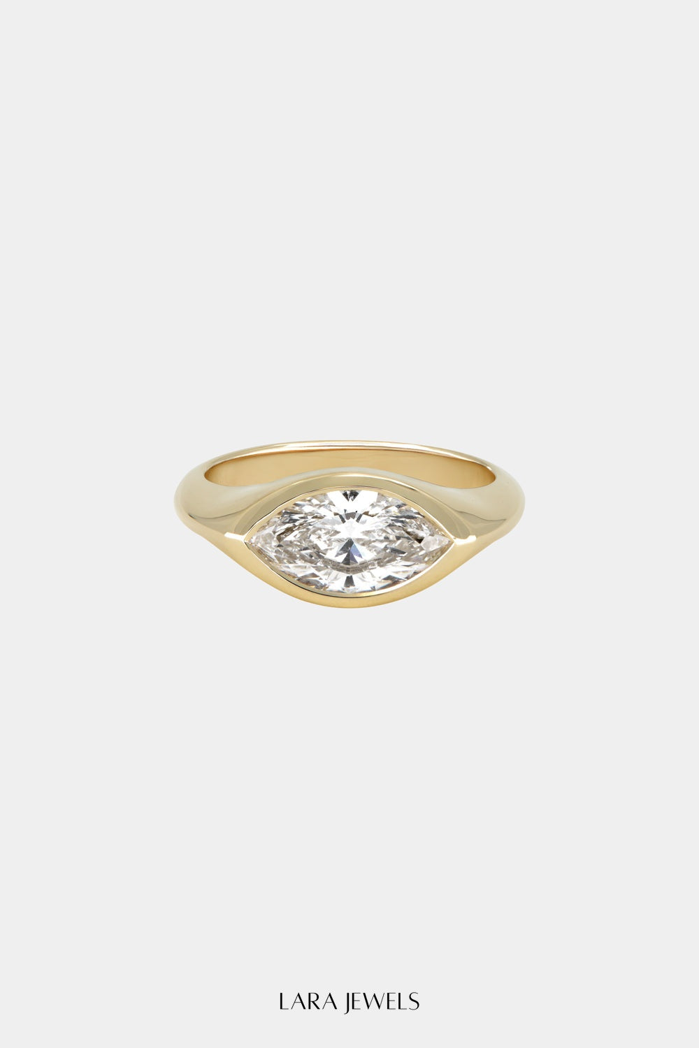 Insignia Marquise Diamond Ring 18K Yellow Gold - Front view