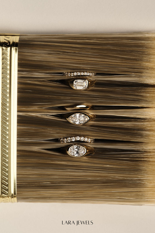 Insignia Marquise Diamond Ring 18K Yellow Gold - Detail