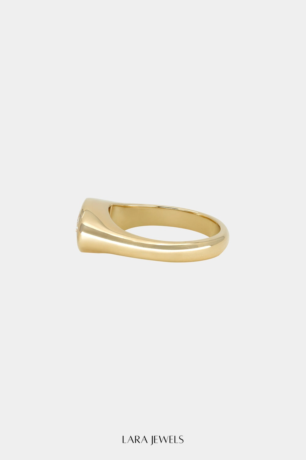 Insignia Oval Diamond Ring 18K Yellow Gold - Back view
