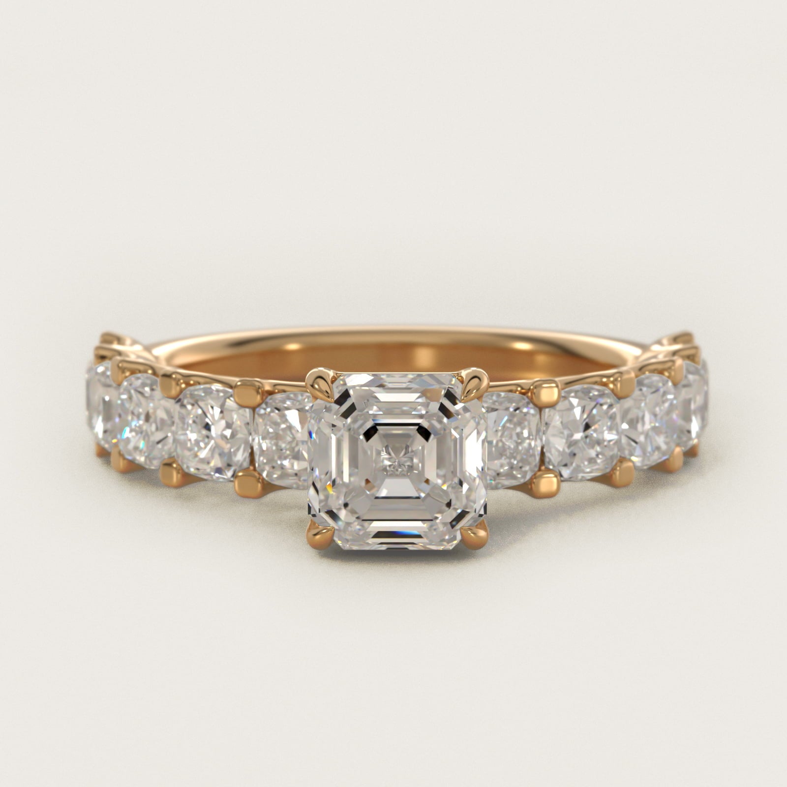 Cushion-Cut Diamond Engagement Ring in 18k Yellow Gold - Asscher Center