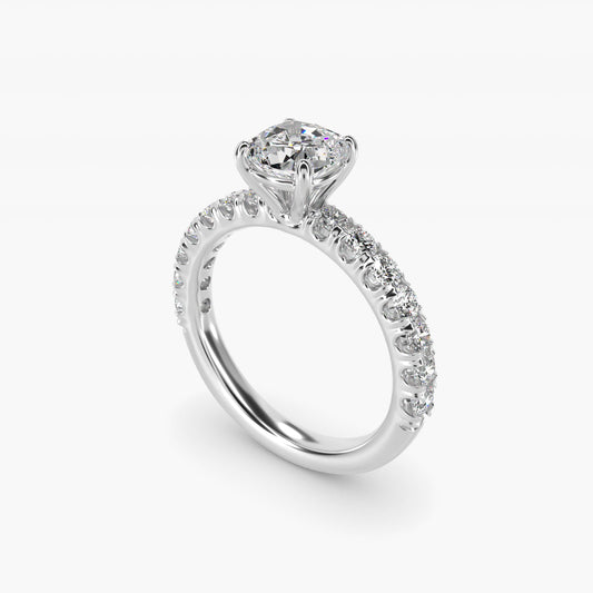 Cut Down Pav? Diamond Engagement Ring In 18k White Gold By James Allen - Cushion Center