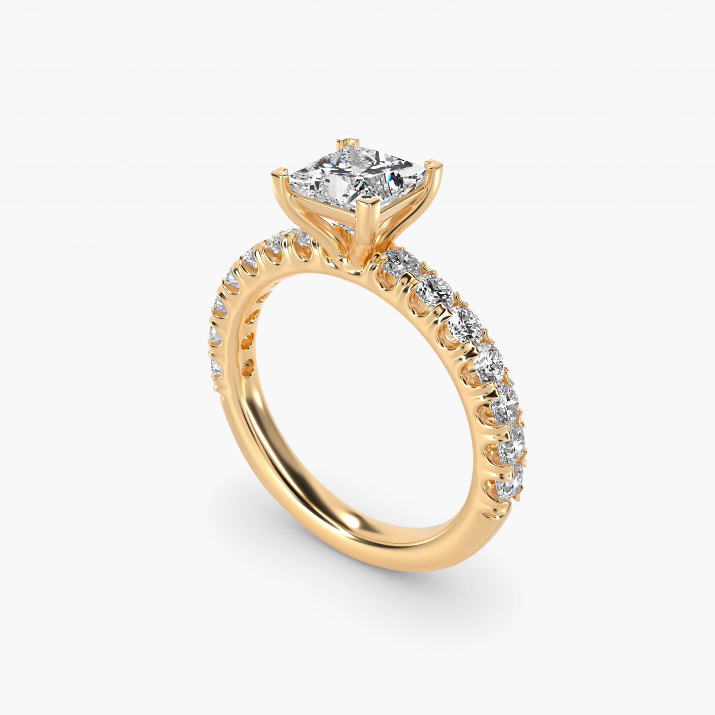 Cut Down Pav? Diamond Engagement Ring In 18k Yellow Gold By James Allen - Princess Center
