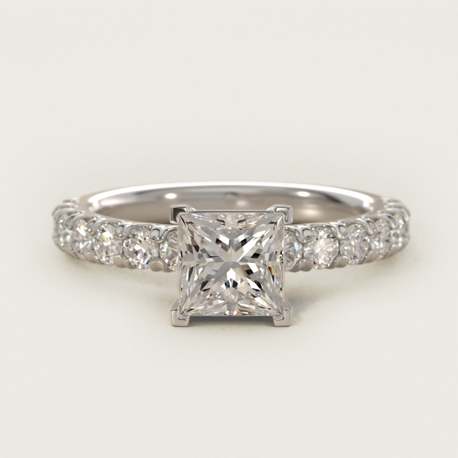Cut Down Pav? Diamond Engagement Ring In Platinum By James Allen - Princess Center