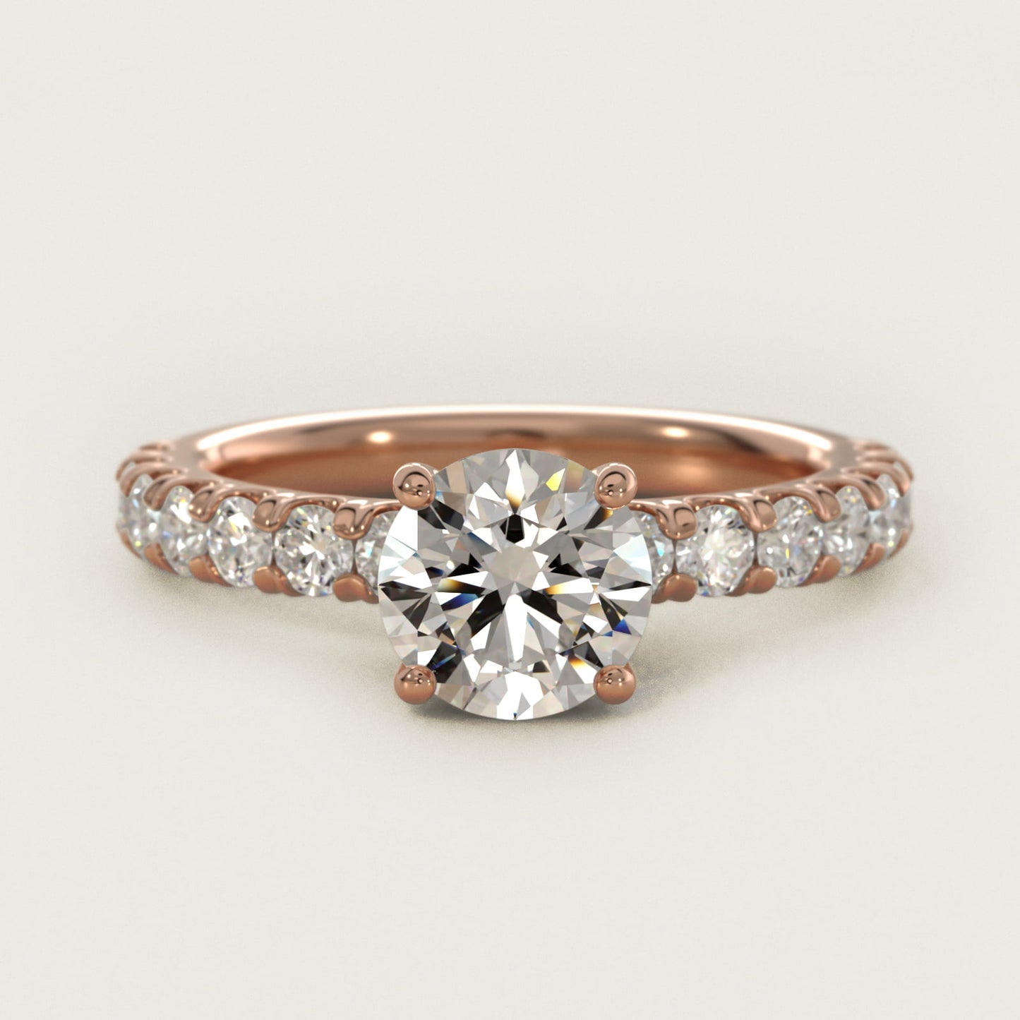 Cut Down Pav? Diamond Engagement Ring In 18k Rose Gold By James Allen - Round Center