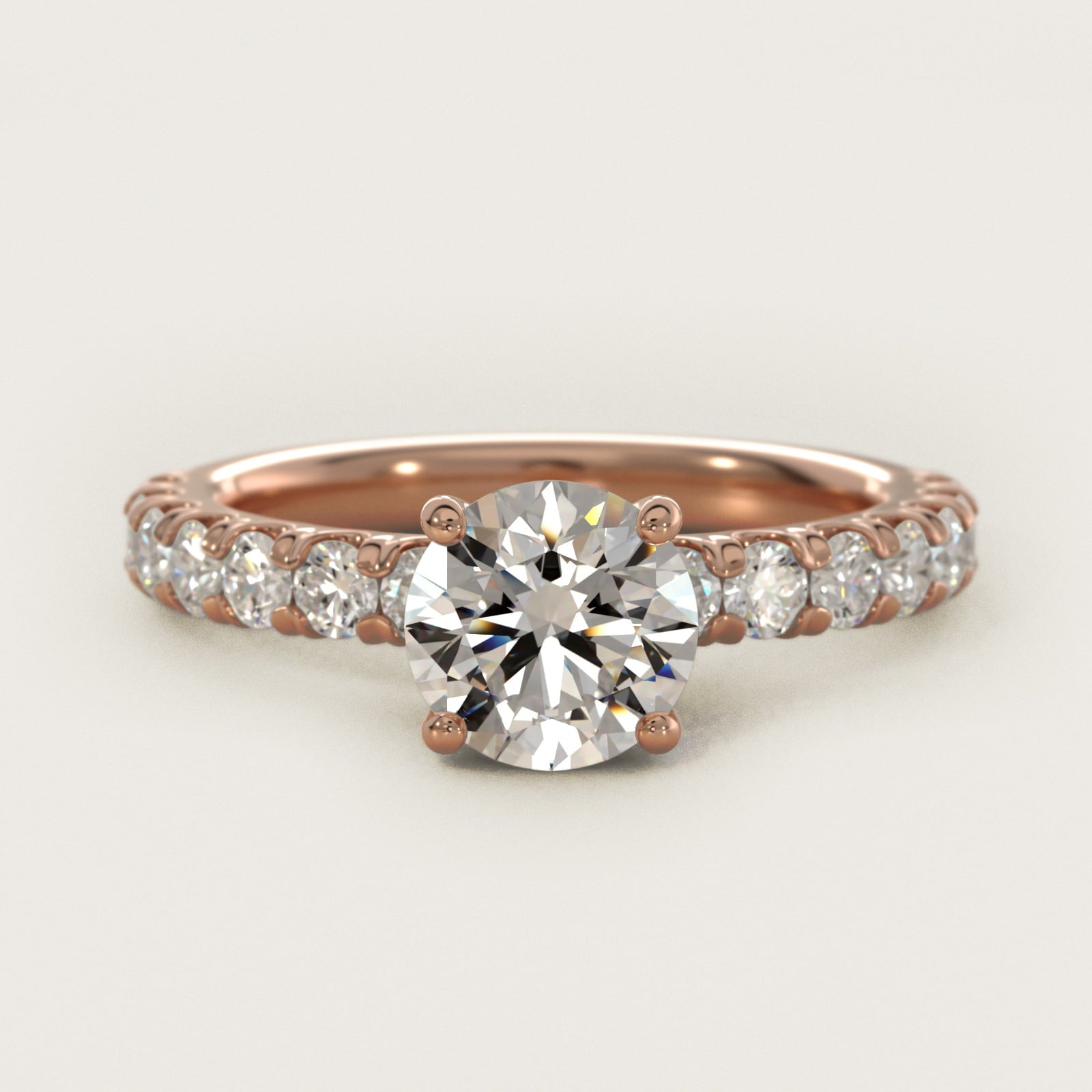 Cut Down Pav? Diamond Engagement Ring In 18k Rose Gold By James Allen - Round Center