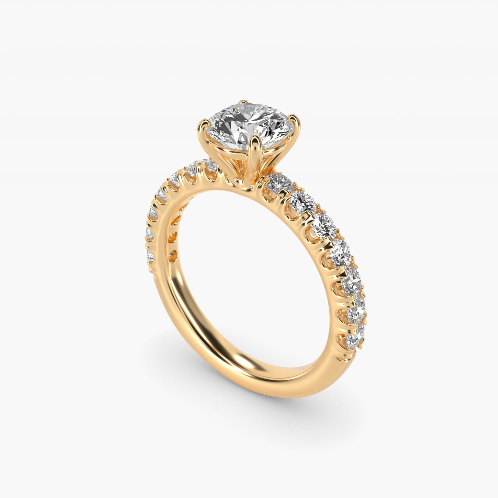 Cut Down Pav? Diamond Engagement Ring In 18k Yellow Gold By James Allen - Round Center