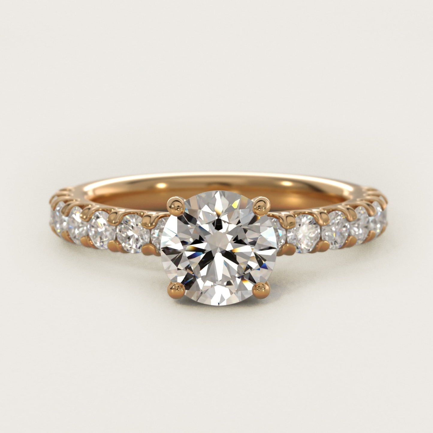 Cut Down PavŽ Diamond Engagement Ring In 14K Yellow Gold By James Allen - Round Center