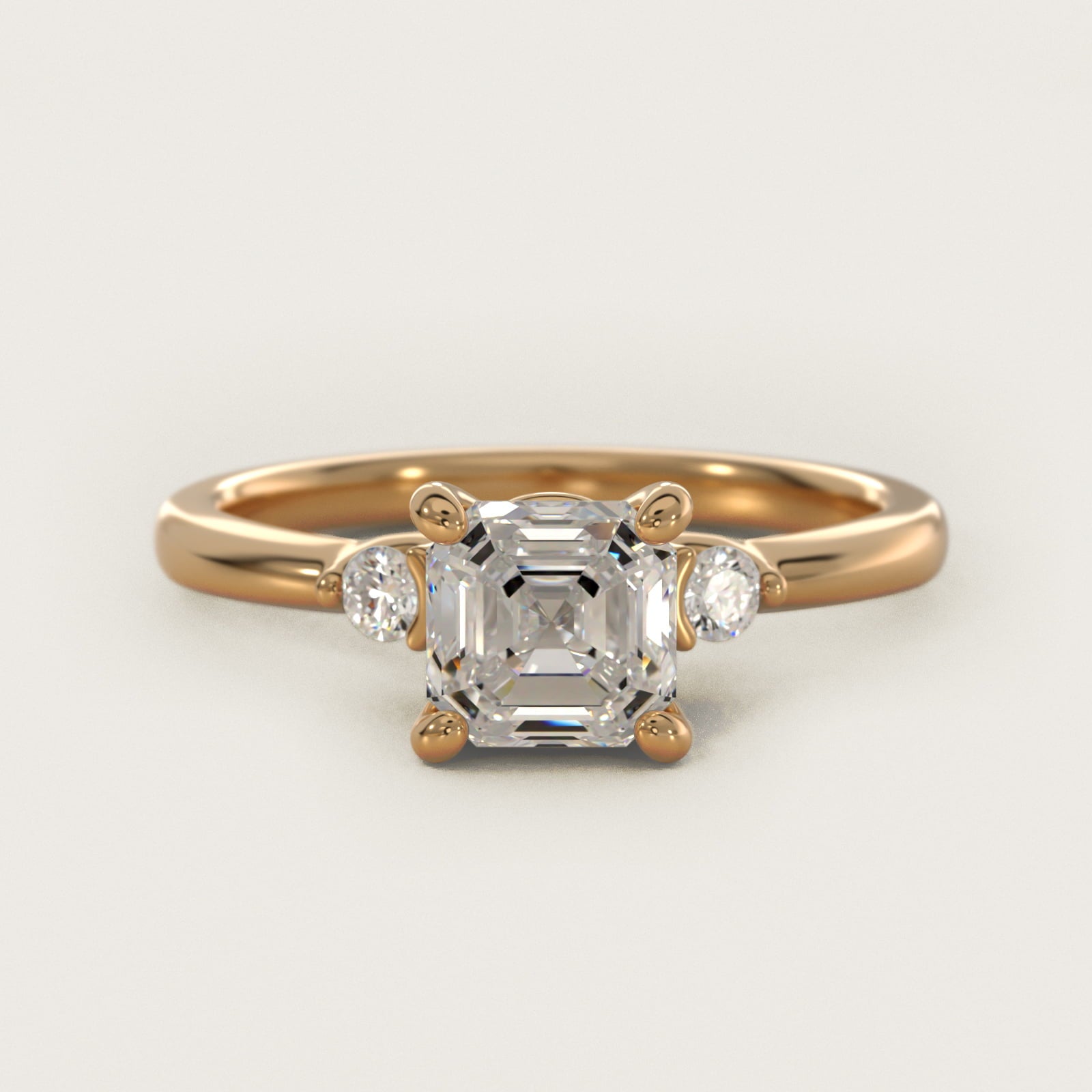 Dainty Diamond Engagement Ring in 14k Yellow Gold (1/10 ct. tw.) - Asscher Center