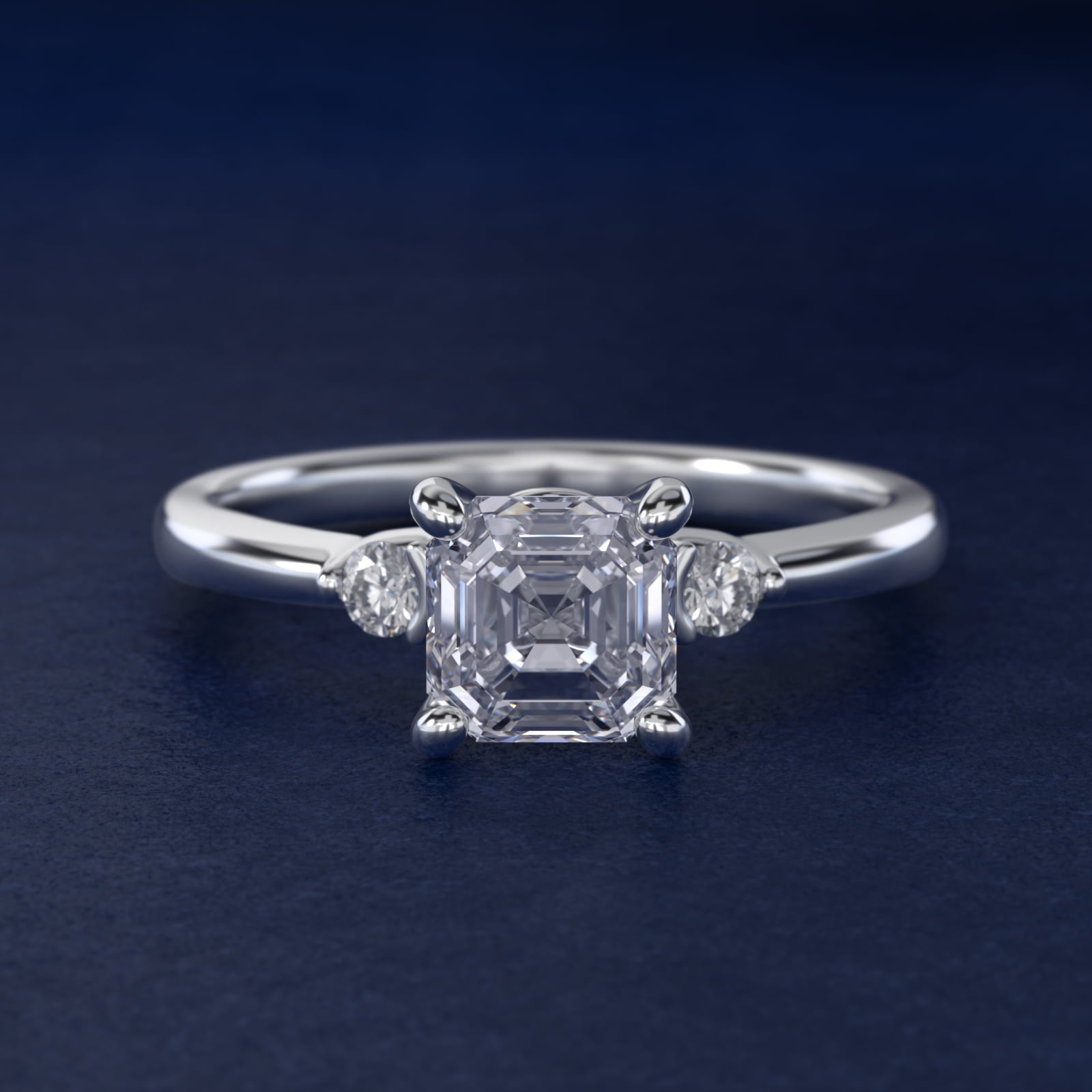 Dainty Diamond Engagement Ring in Platinum (1/10 ct. tw.) - Asscher Center