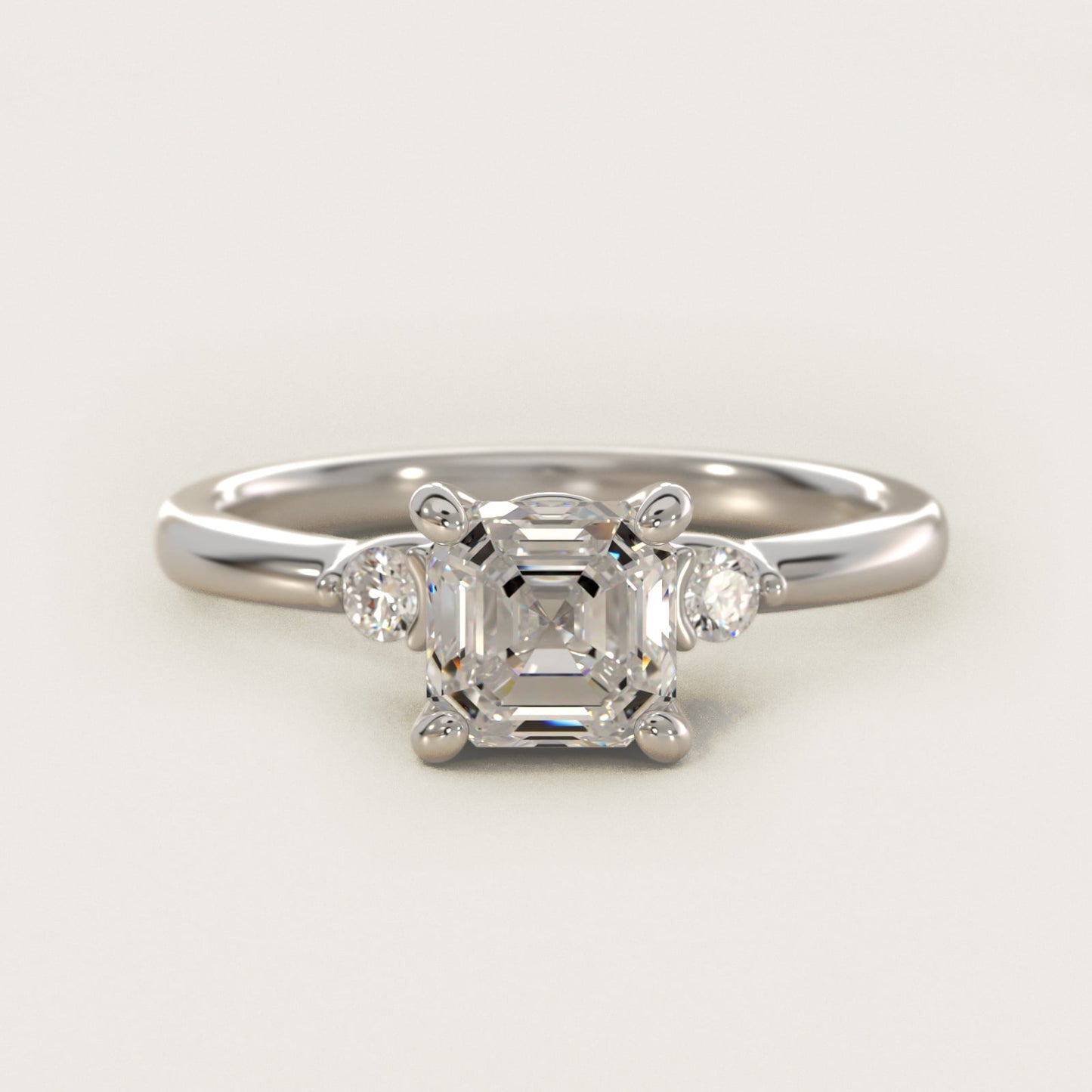 Dainty Diamond Engagement Ring in Platinum (1/10 ct. tw.) - Asscher Center