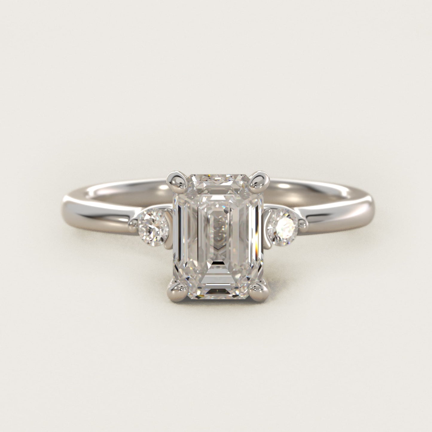 Dainty Diamond Engagement Ring in 18k White Gold (1/10 ct. tw.) - Emerald Center