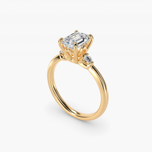 Dainty Diamond Engagement Ring in 18k Yellow Gold (1/10 ct. tw.) - Emerald Center