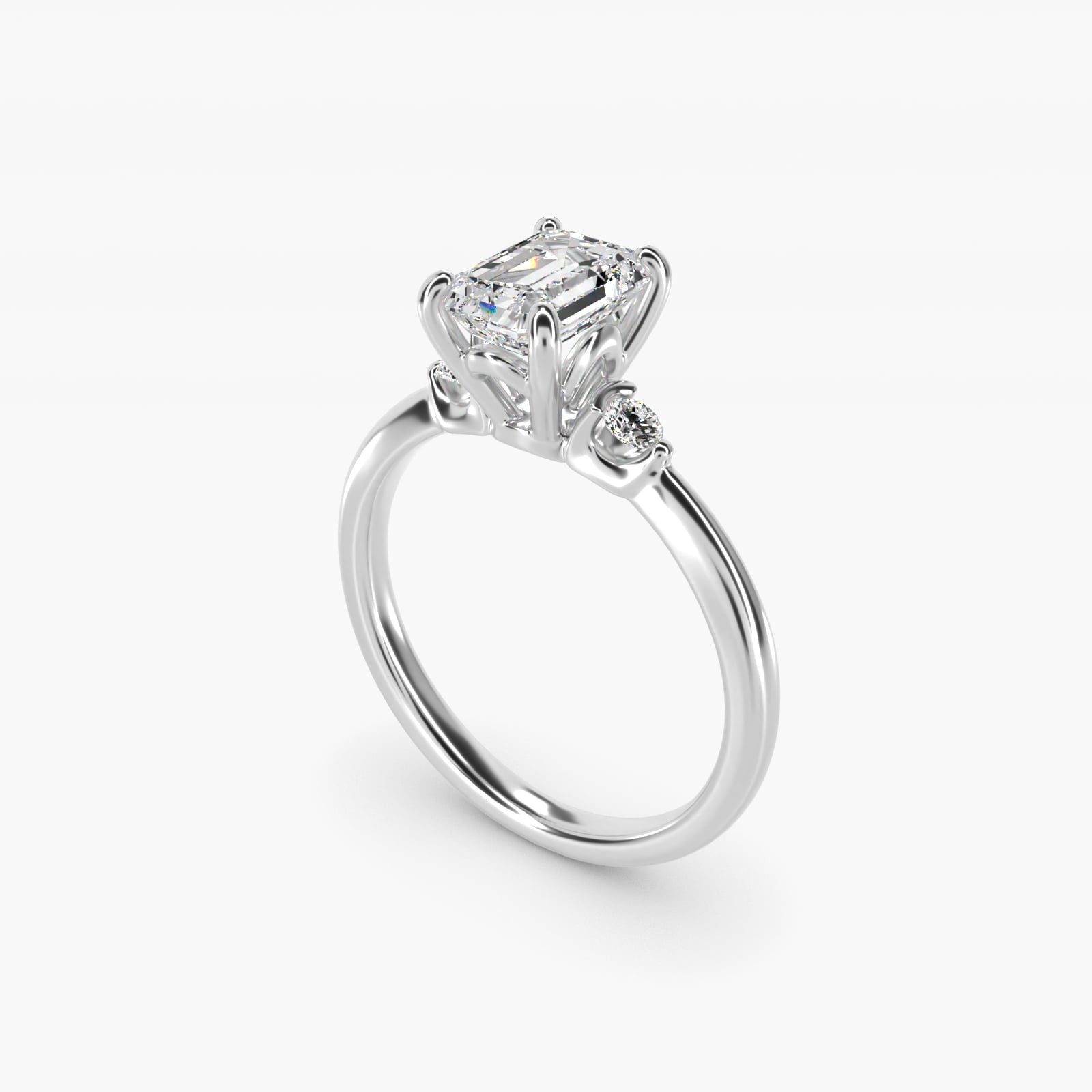 Dainty Diamond Engagement Ring in Platinum (1/10 ct. tw.) - Emerald Center