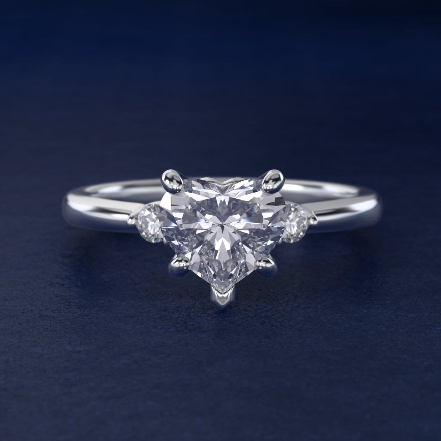 Dainty Diamond Engagement Ring in Platinum (1/10 ct. tw.) - Heart Center