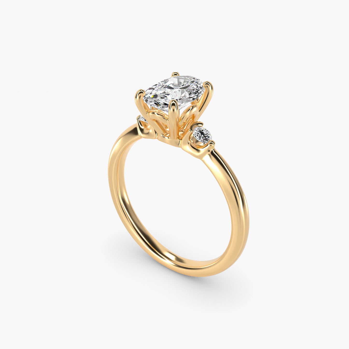 Dainty Diamond Engagement Ring in 14k Yellow Gold (1/10 ct. tw.) - Oval Center