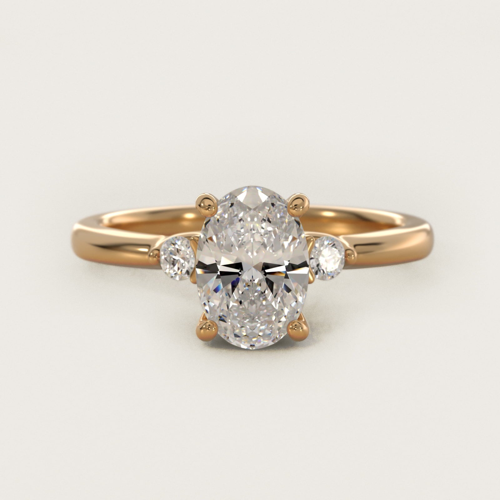 Dainty Diamond Engagement Ring in 14k Yellow Gold (1/10 ct. tw.) - Oval Center