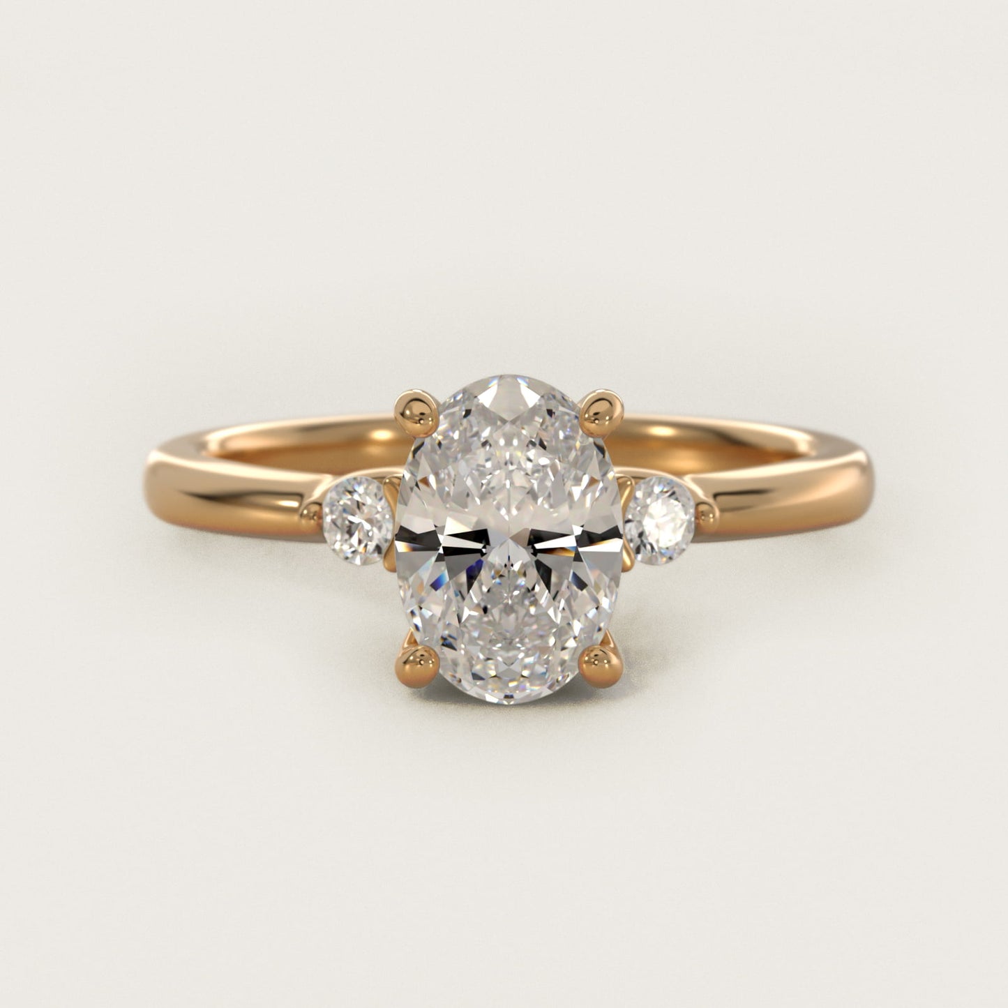 Dainty Diamond Engagement Ring in 18k Yellow Gold (1/10 ct. tw.) - Oval Center