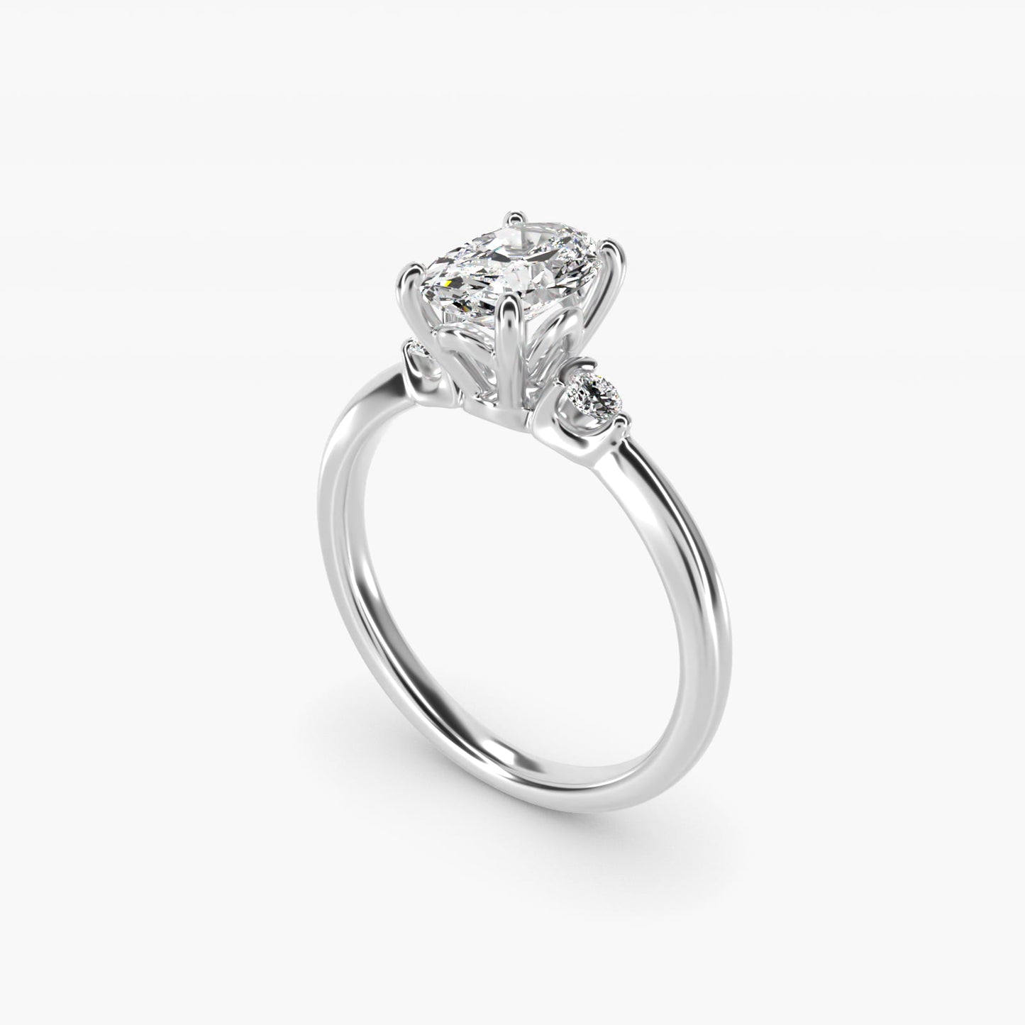 Dainty Diamond Engagement Ring in Platinum (1/10 ct. tw.) - Oval Center