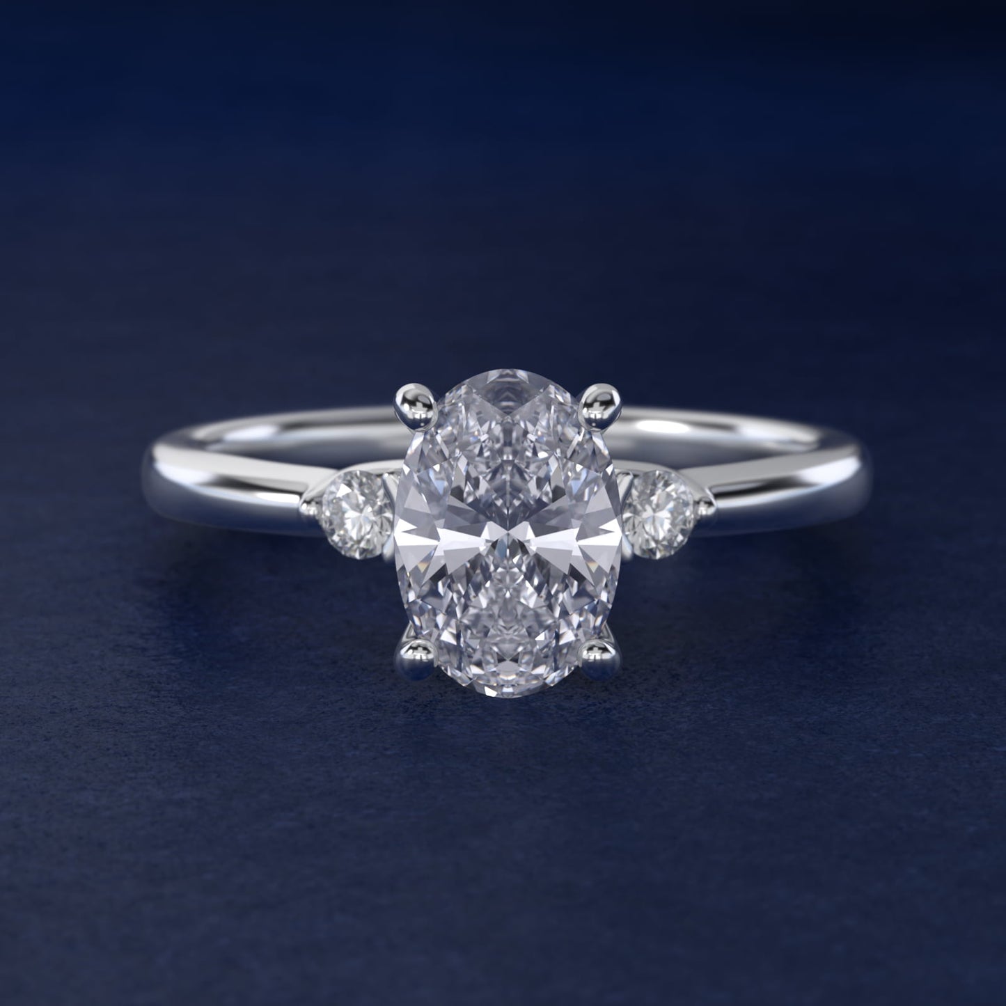 Dainty Diamond Engagement Ring in Platinum (1/10 ct. tw.) - Oval Center