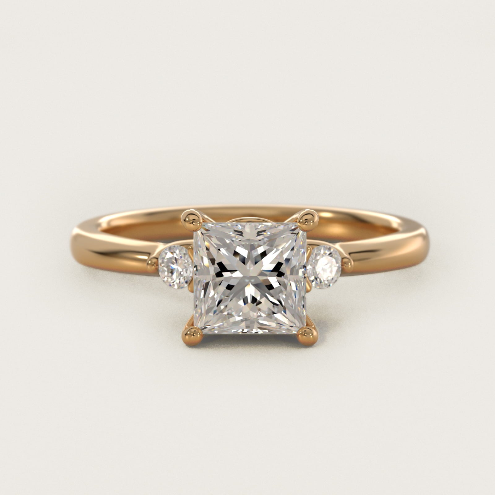 Dainty Diamond Engagement Ring in 14k Yellow Gold (1/10 ct. tw.) - Princess Center