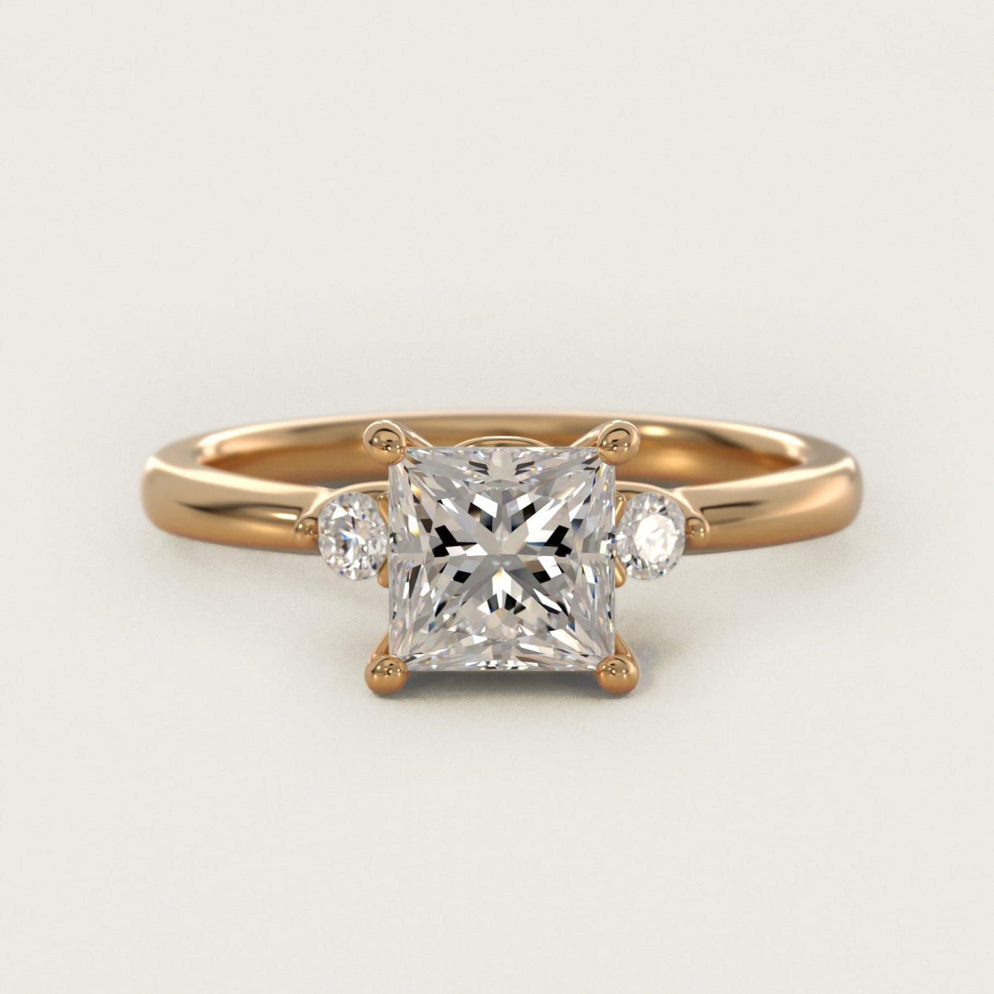 Dainty Diamond Engagement Ring in 18k Yellow Gold (1/10 ct. tw.) - Princess Center