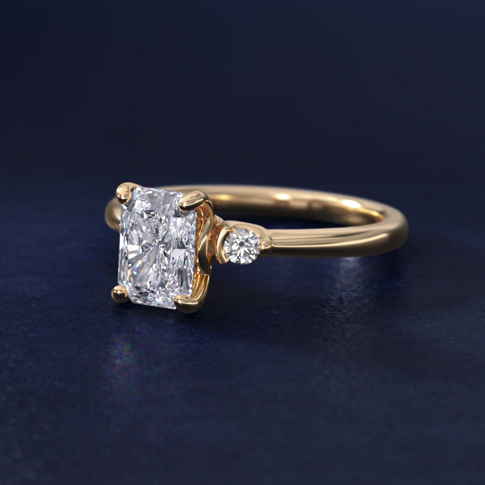 Dainty Diamond Engagement Ring in 14k Yellow Gold (1/10 ct. tw.) - Radiant Center