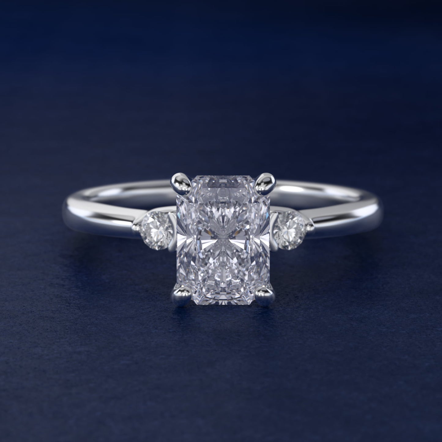Dainty Diamond Engagement Ring in Platinum (1/10 ct. tw.) - Radiant Center