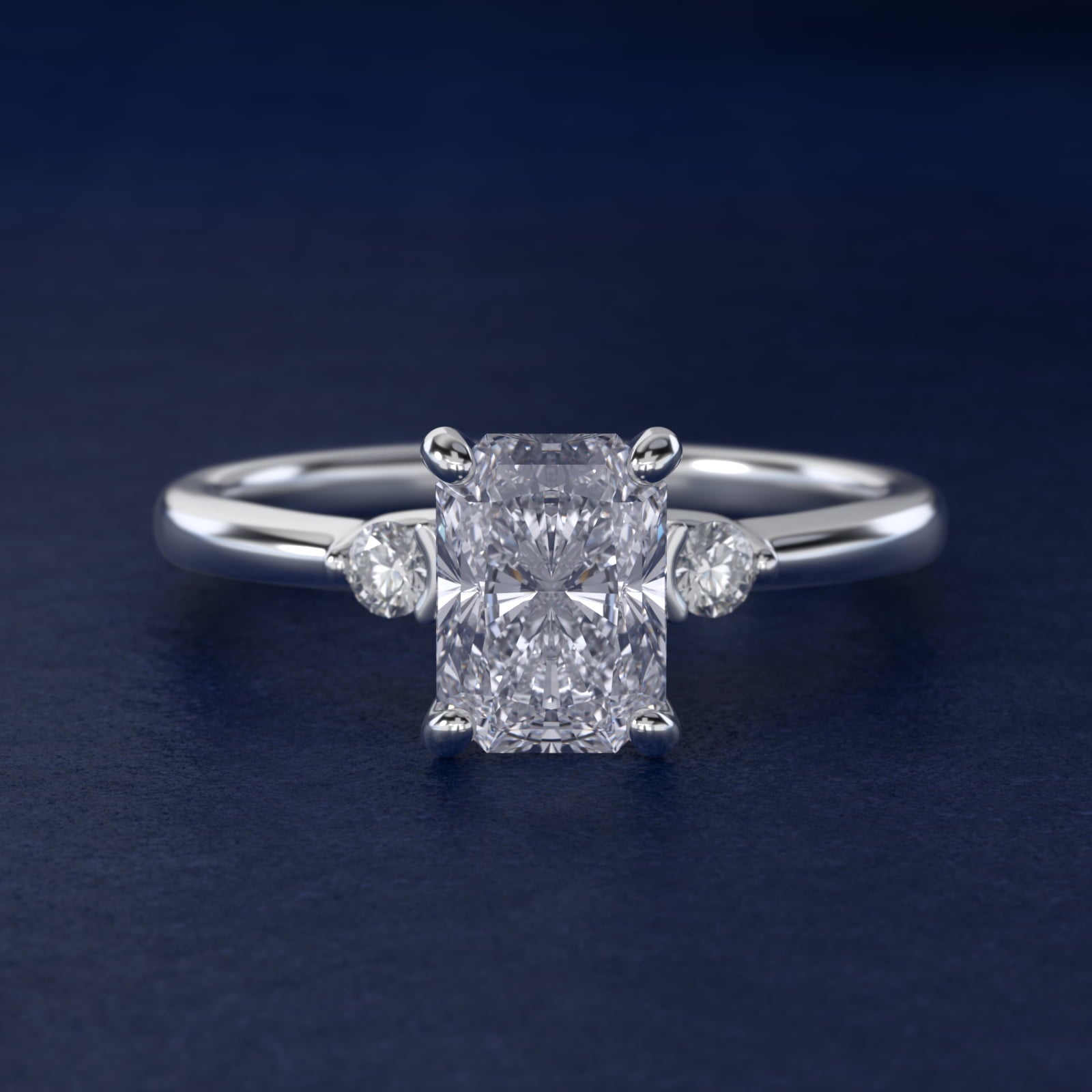 Dainty Diamond Engagement Ring in Platinum (1/10 ct. tw.) - Radiant Center