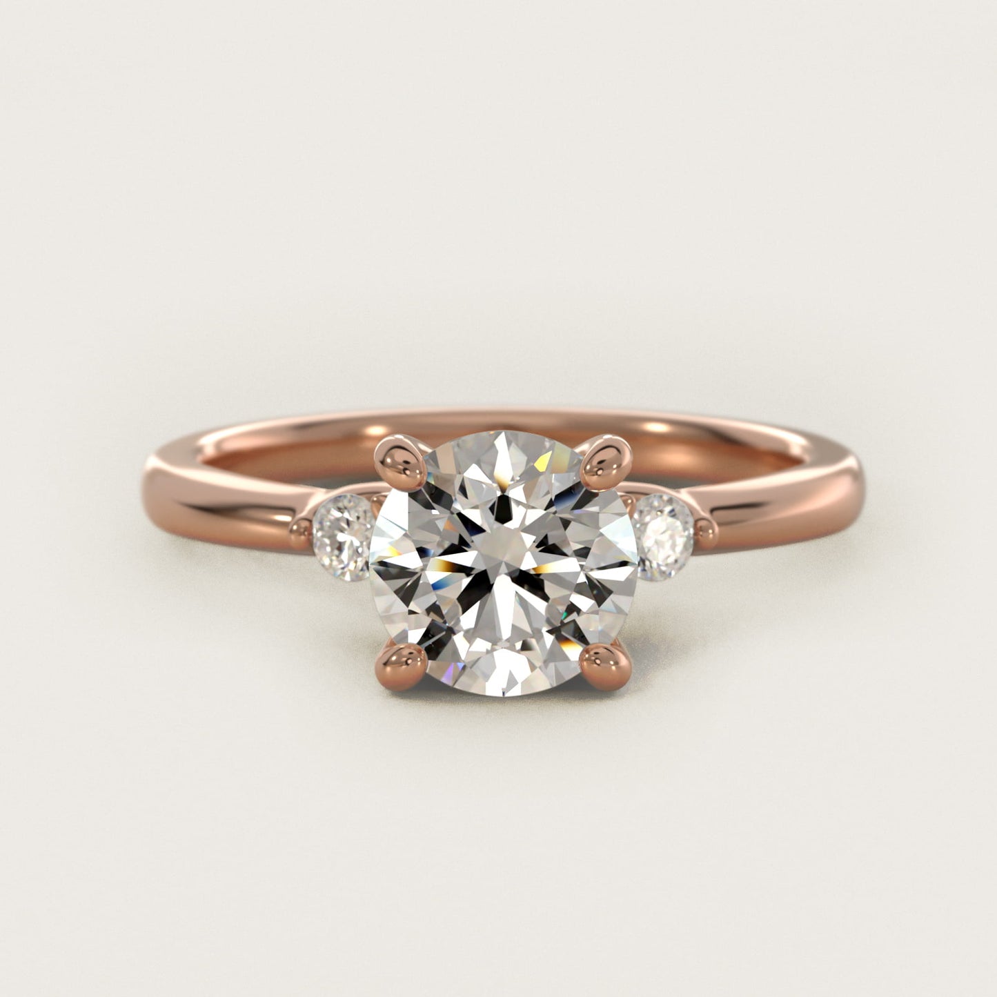 Dainty Diamond Engagement Ring in 18k Rose Gold (1/10 ct. tw.) - Round Center