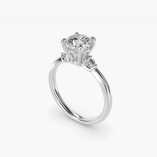 Dainty Diamond Engagement Ring in 14k White Gold (1/10 ct. tw.) - Round Center