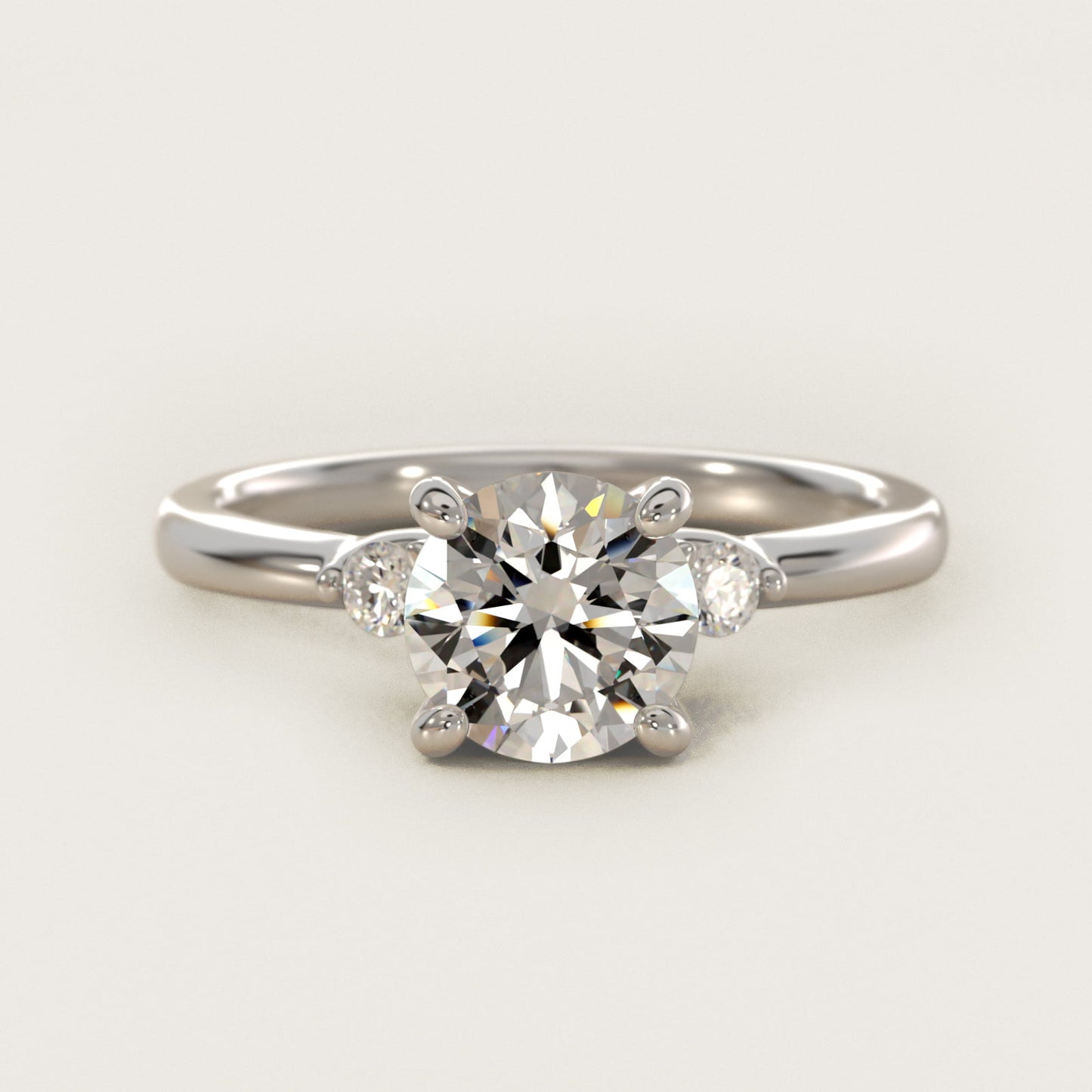 Dainty Diamond Engagement Ring in 14k White Gold (1/10 ct. tw.) - Round Center