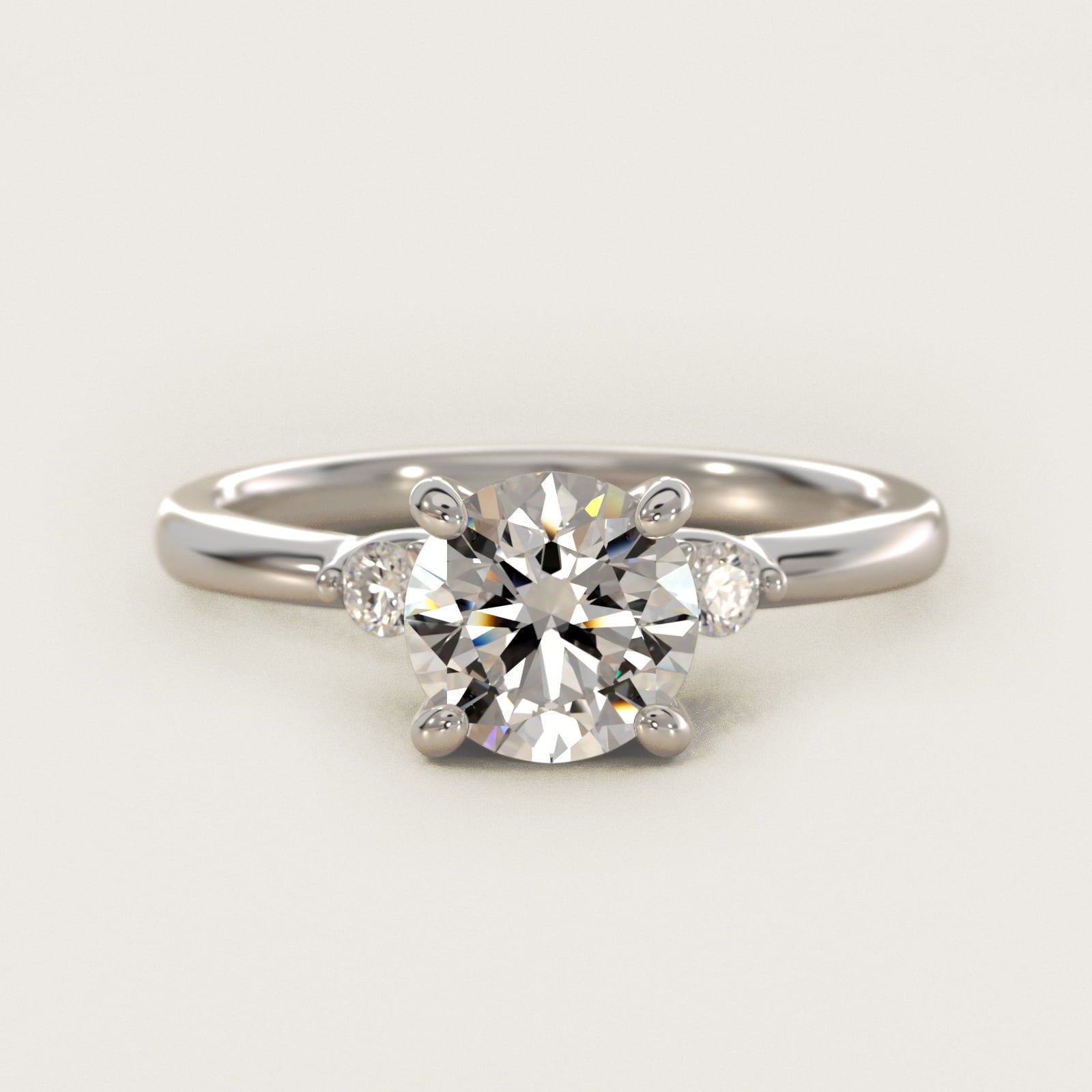 Dainty Diamond Engagement Ring in Platinum (1/10 ct. tw.) - Round Center