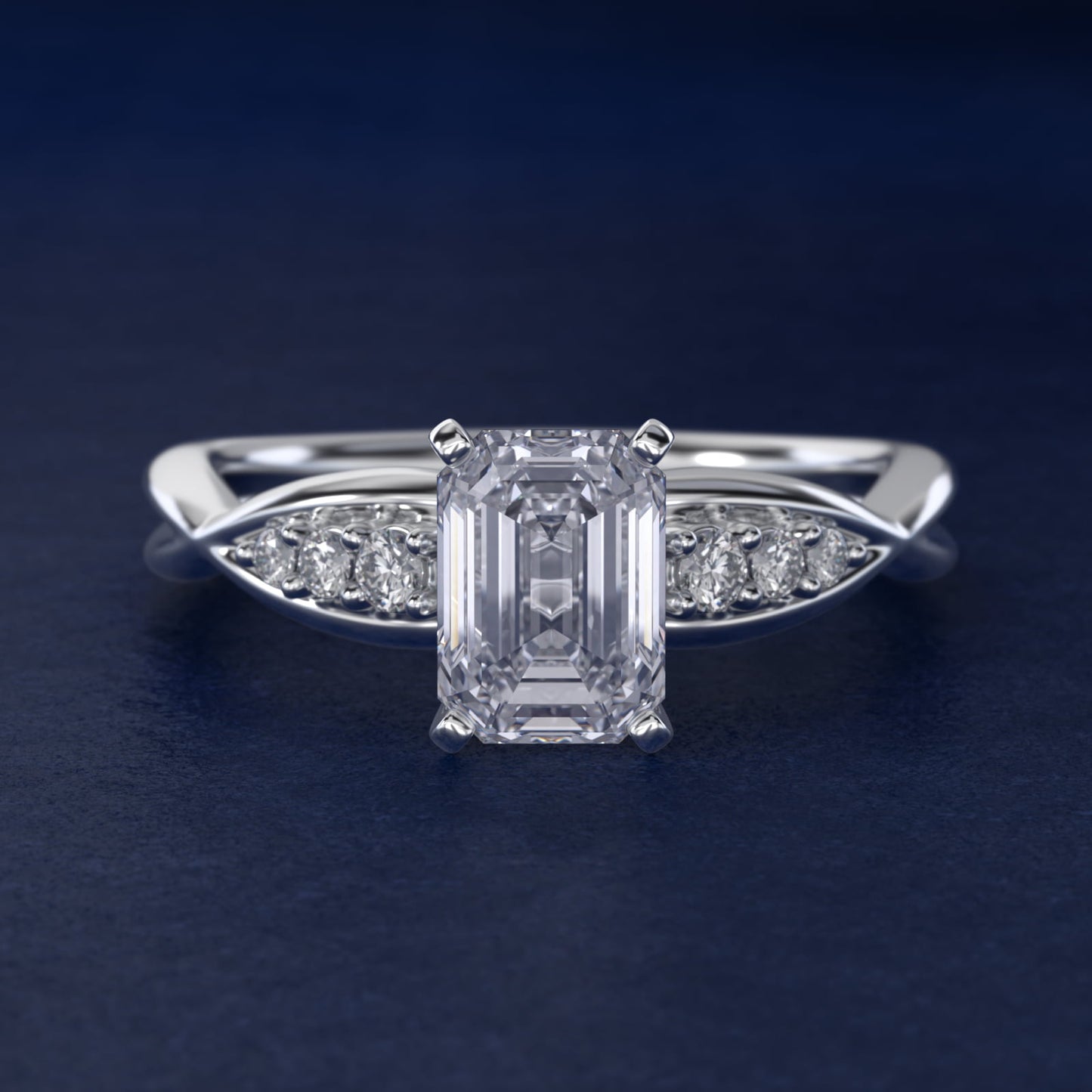 Delicate Twist Petite Diamond Engagement Ring in 14k White Gold (1/10 ct. tw.) - Emerald Center