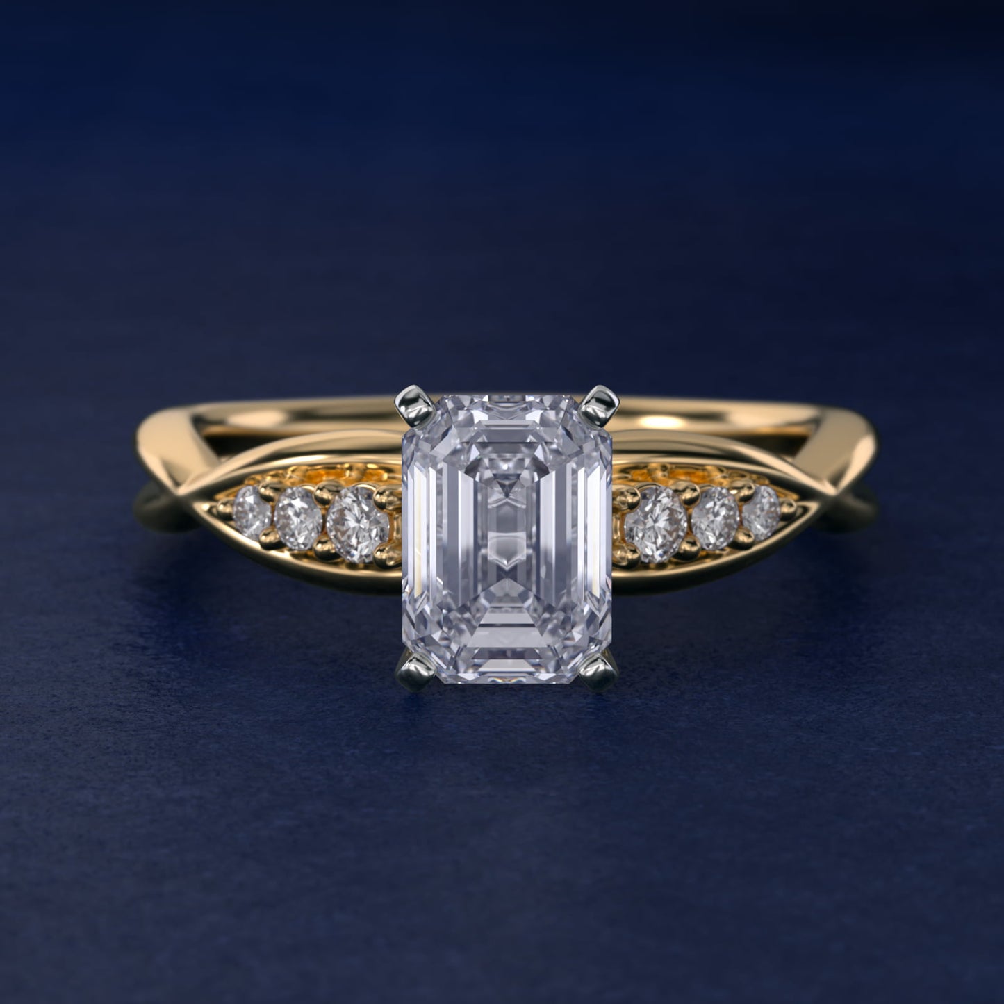 Delicate Twist Petite Diamond Engagement Ring in 18k Yellow Gold (1/10 ct. tw.) - Emerald Center