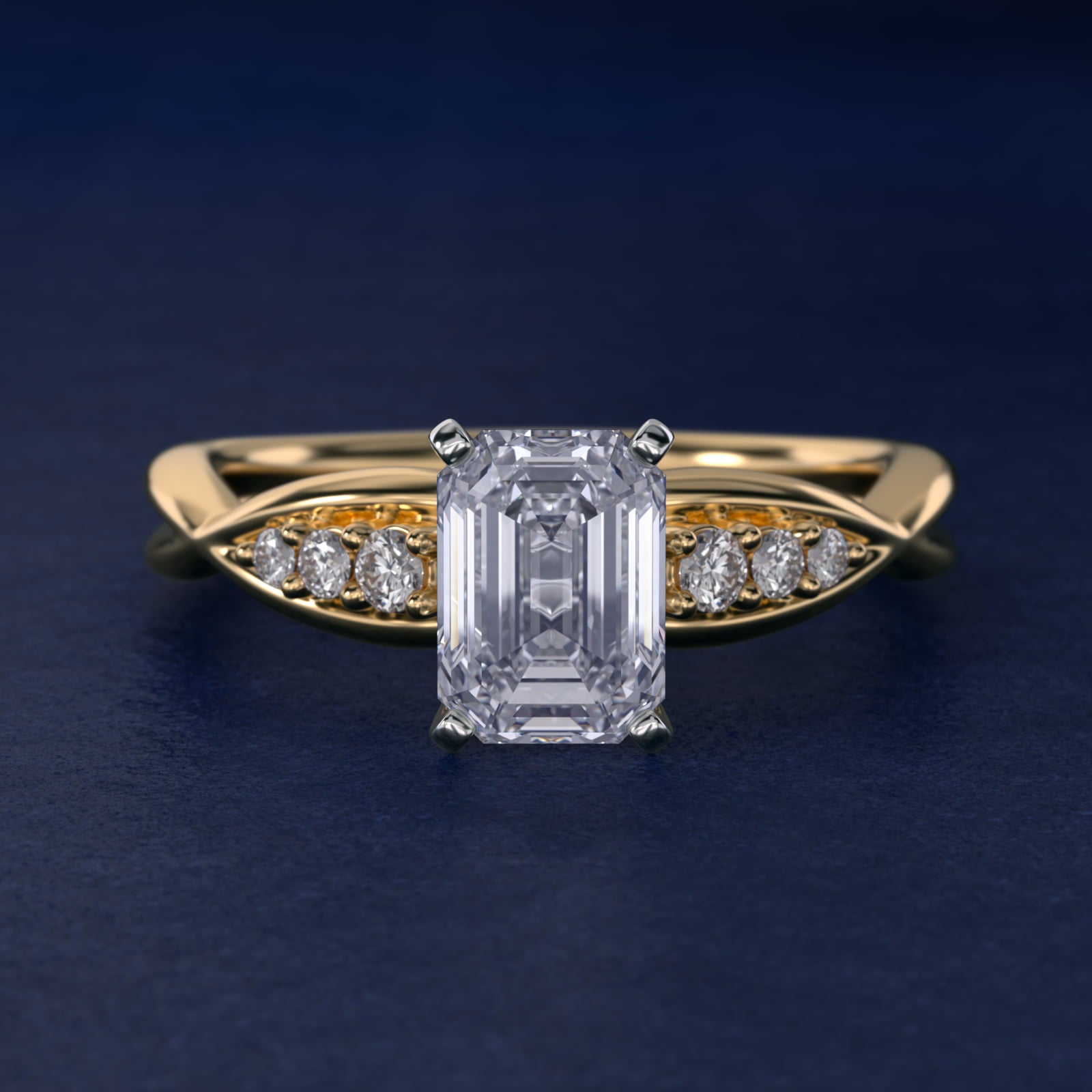 Delicate Twist Petite Diamond Engagement Ring in 18k Yellow Gold (1/10 ct. tw.) - Emerald Center