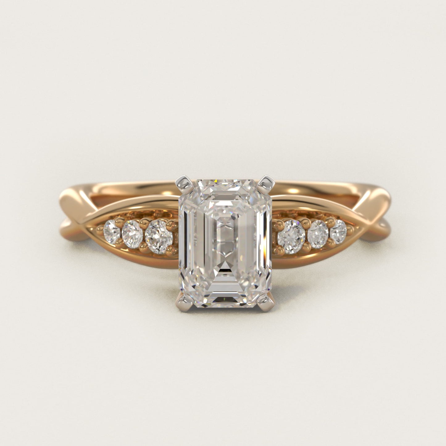 Delicate Twist Petite Diamond Engagement Ring in 18k Yellow Gold (1/10 ct. tw.) - Emerald Center