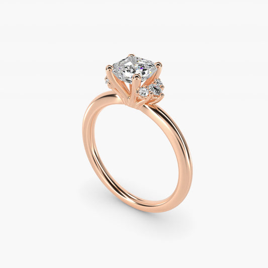 Demi Cluster Round Diamond Engagement Ring in 14k Rose Gold - Asscher Center
