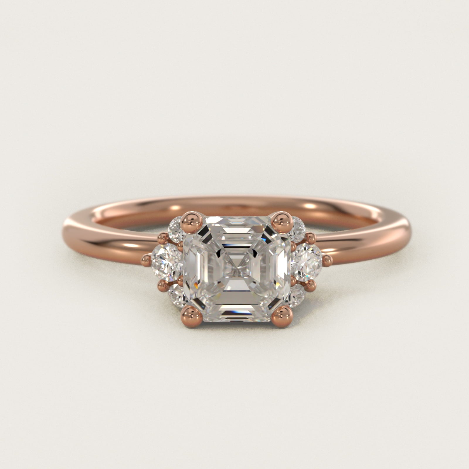 Demi Cluster Round Diamond Engagement Ring in 14k Rose Gold - Asscher Center