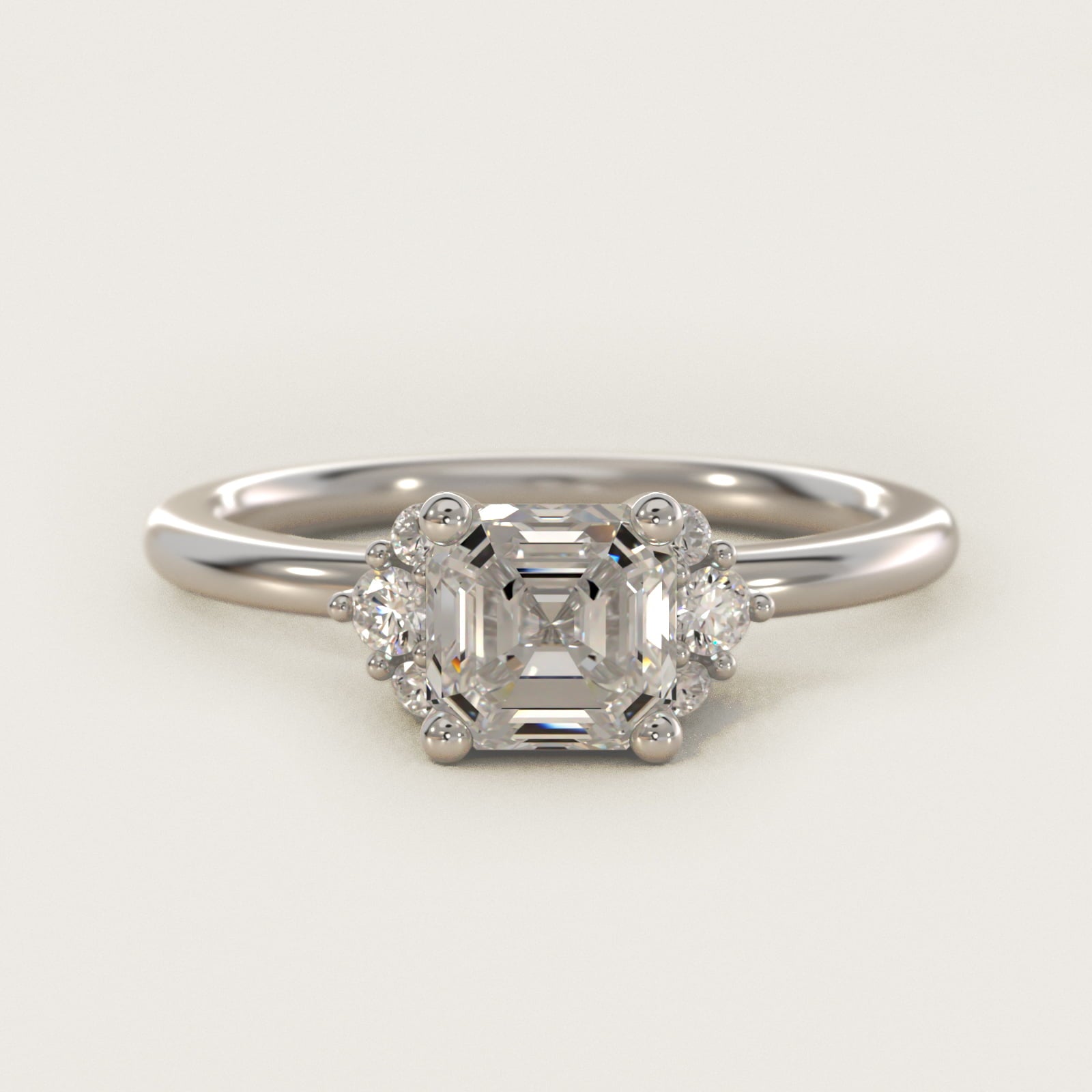Demi Cluster Round Diamond Engagement Ring in 14k White Gold - Asscher Center