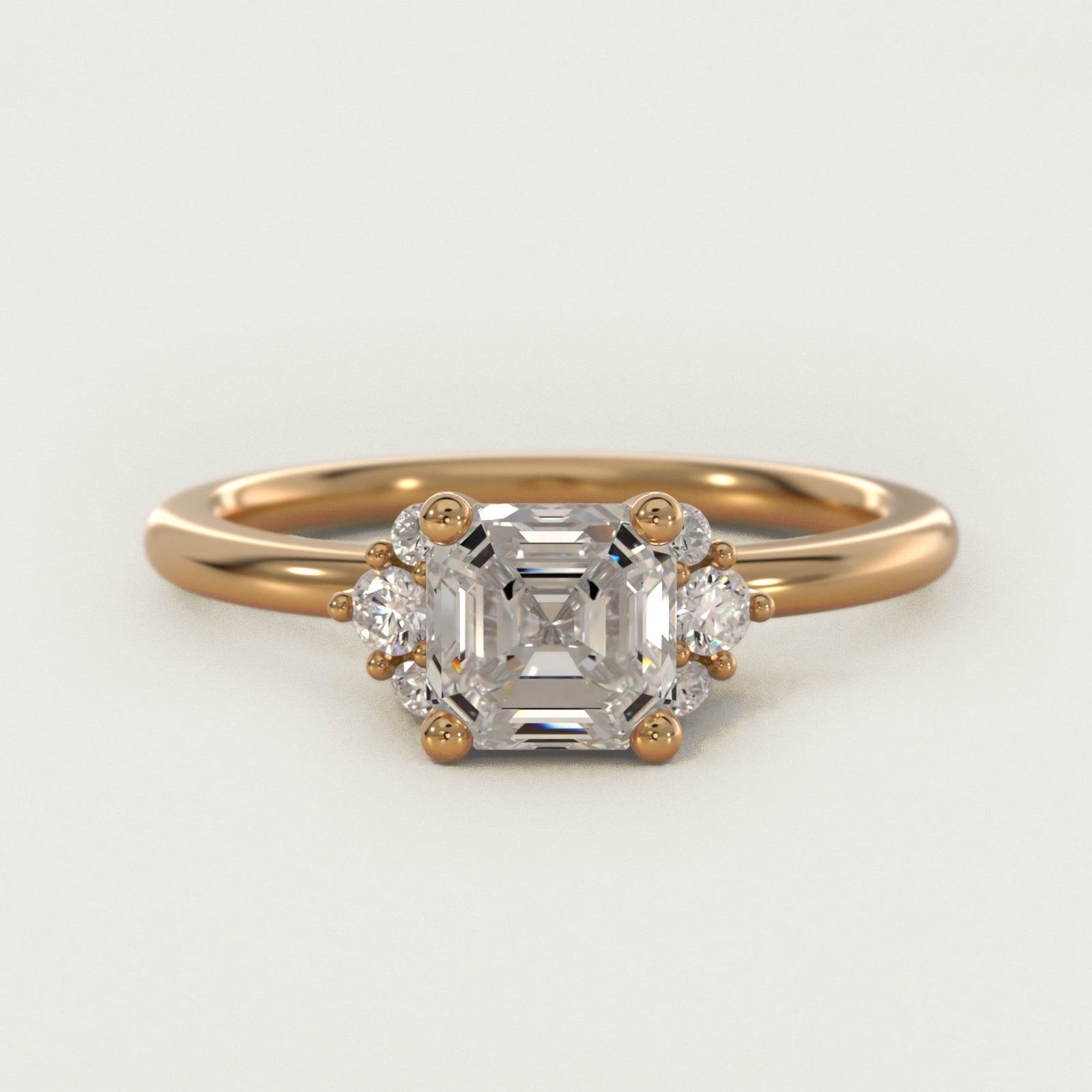 Demi Cluster Round Diamond Engagement Ring in 18k Yellow Gold - Asscher Center