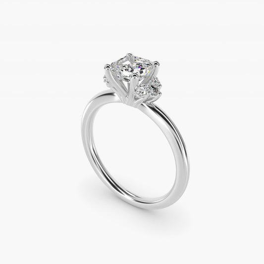 Demi Cluster Round Diamond Engagement Ring in Platinum - Asscher Center