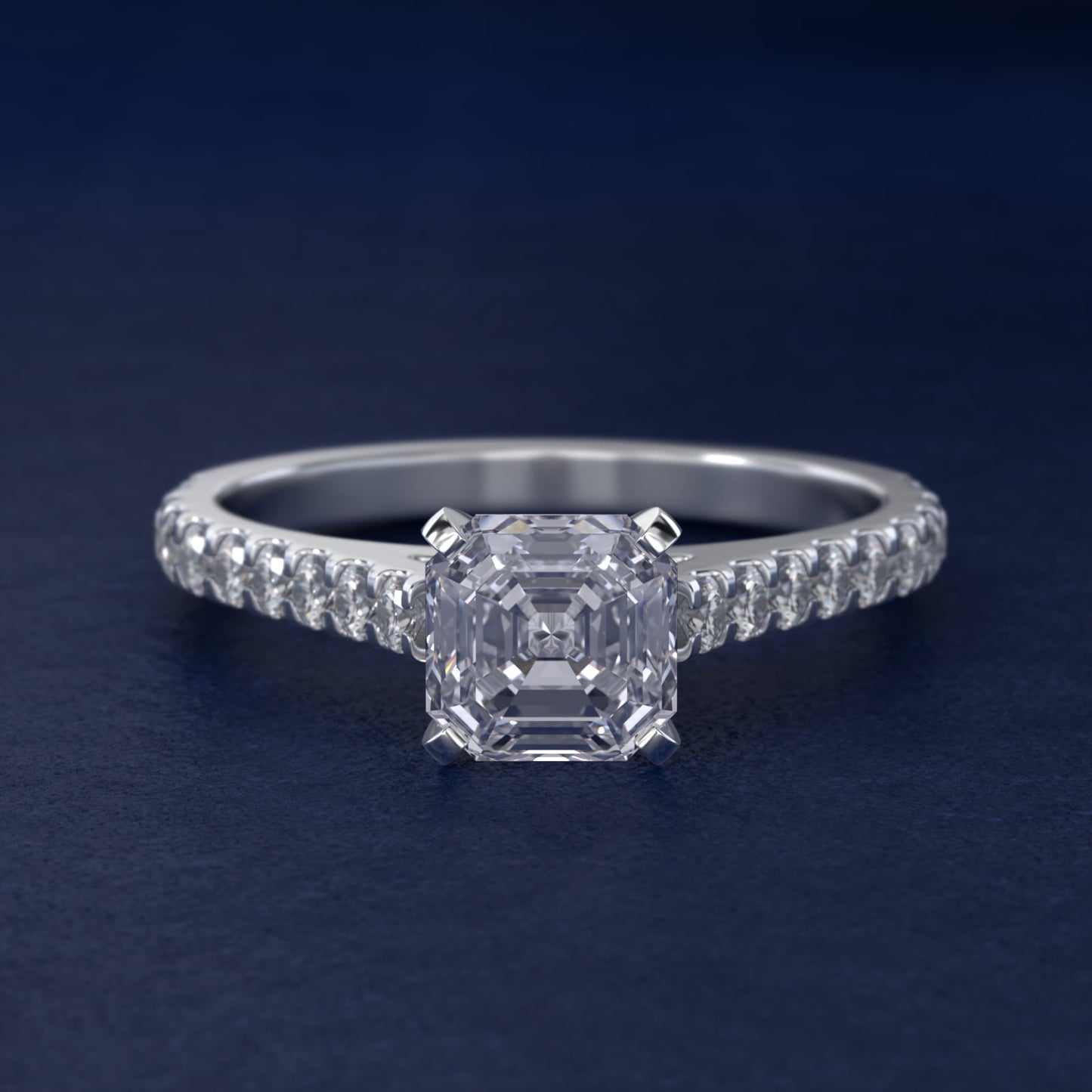 Diamond PavŽ Engagement Ring In Platinum By James Allen - Asscher Center