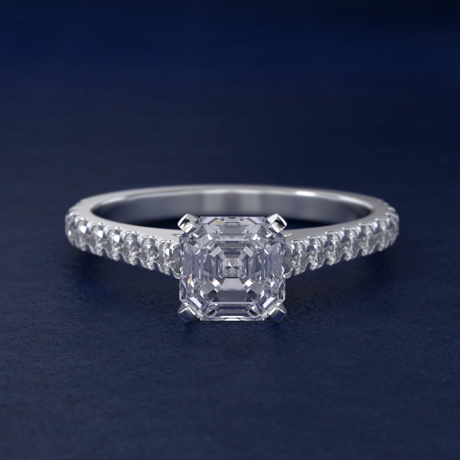 Diamond PavŽ Engagement Ring In Platinum By James Allen - Asscher Center