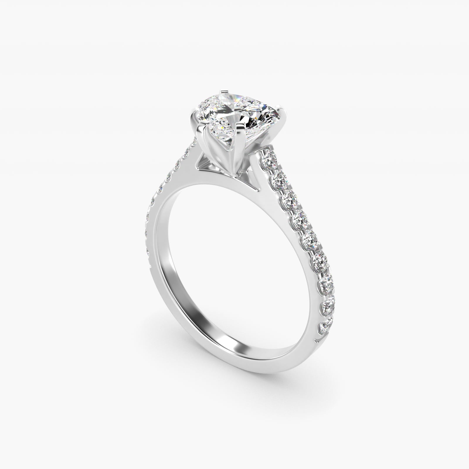 Diamond PavŽ Engagement Ring In Platinum By James Allen - Heart Center